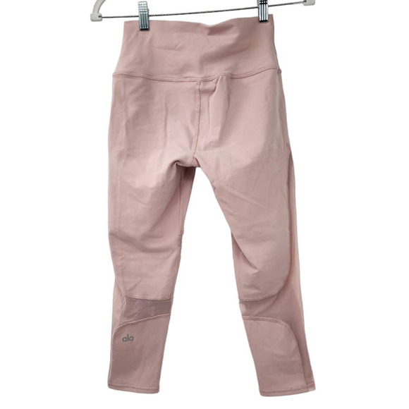 ALO Pink Blush Mesh Detail Athletic 7/8 Length Leggings - Picture 3 of 9